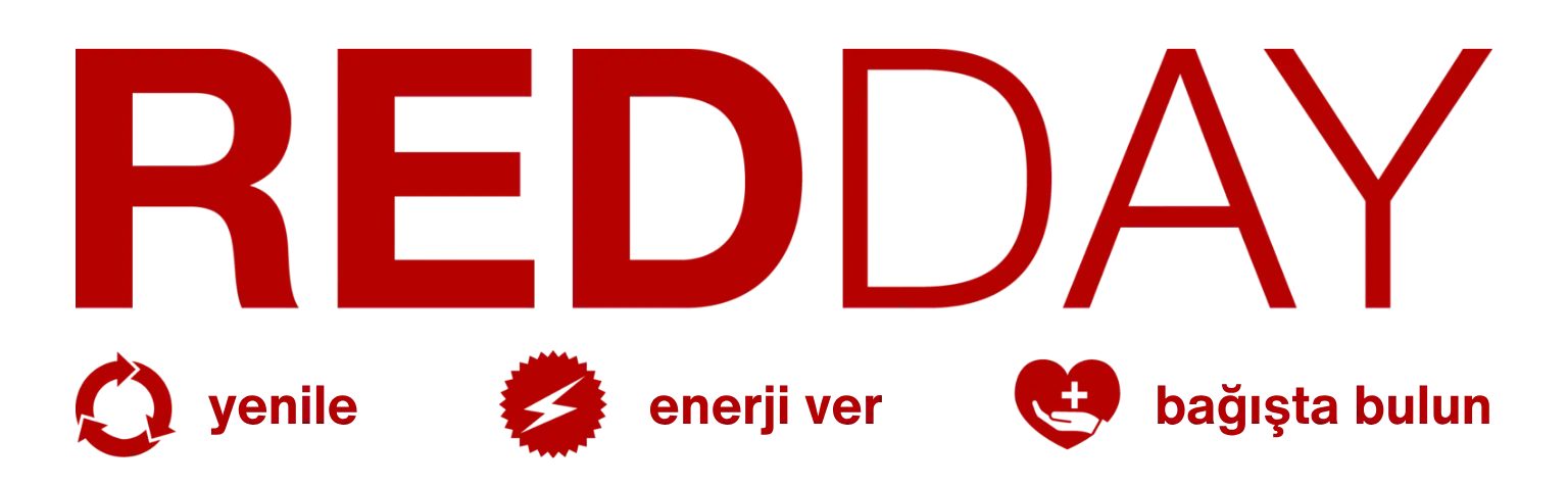 RED DAY logosu: yenile, enerji ver, bağışta bulun