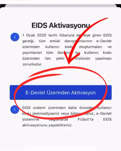 EIDS Kullanıcı Aktivasyonu (Danışman) ekran goruntusu