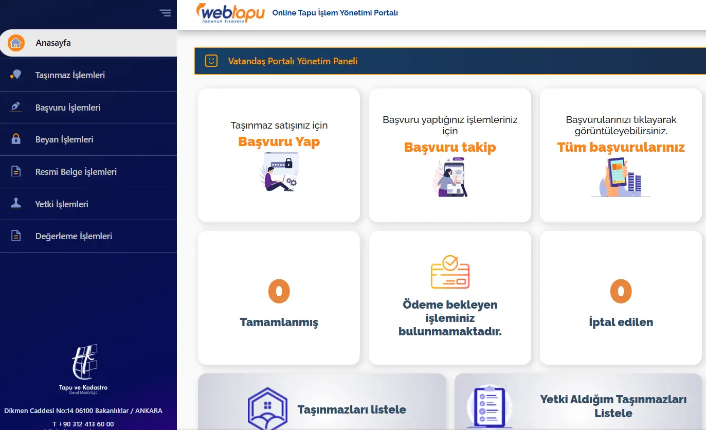 e-devlet üzerinden 2 faktör doğrulama ile WebTapu Sayfasına giriş yapın